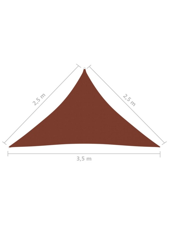 Stínící plachta oxford trojúhelníková 2,5 x 2,5 x 3,5 m cihlová