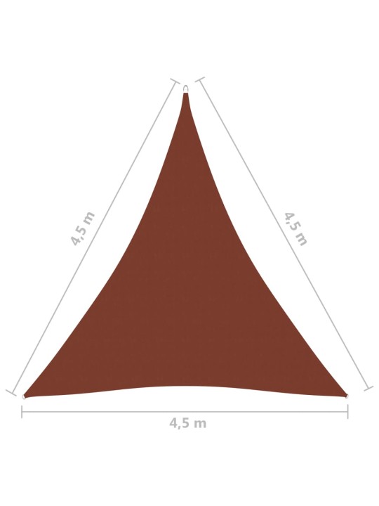 Stínící plachta oxfordská trojúhelníková 4,5x4,5x4,5 m cihlová