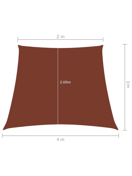 Stínicí plachta oxfordská látka lichoběžník 2/4x3 m terakotová