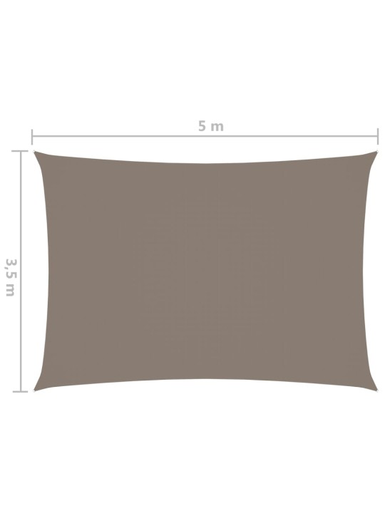 Stínící plachta oxfordská látka obdélníková 3,5 x 5 m taupe