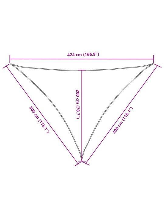 Stínící plachta oxfordská látka trojúhelník 3x3x4,24 m taupe