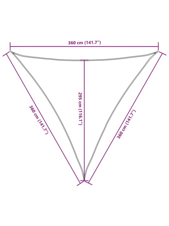 Stínící plachta oxfordská látka trojúhelník 3,6x3,6x3,6 m modrá