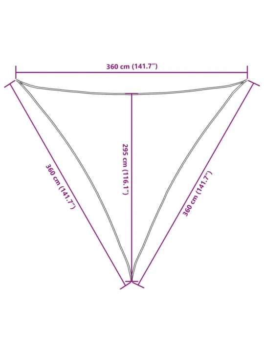 Stínící plachta oxfordská látka trojúhelník 3,6x3,6x3,6 m modrá