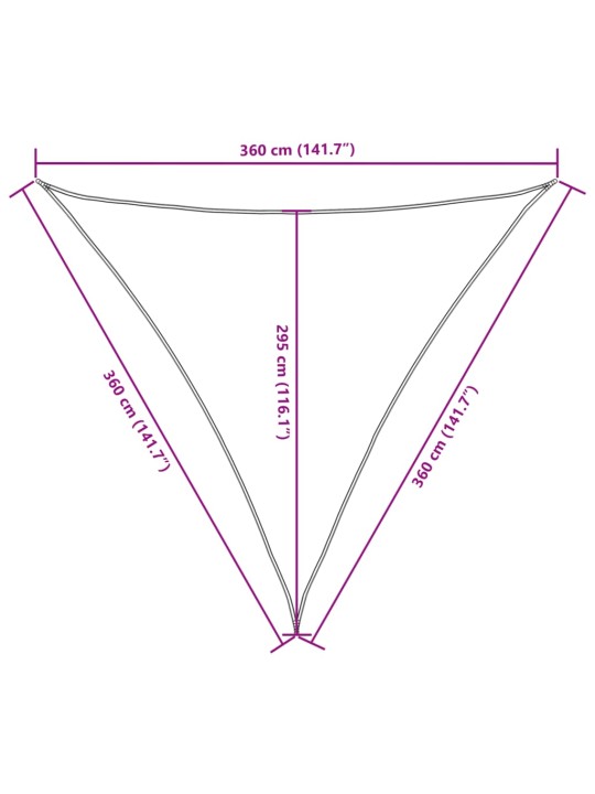 Stínící plachta oxfordská látka trojúhelník 3,6x3,6x3,6 m žlutá