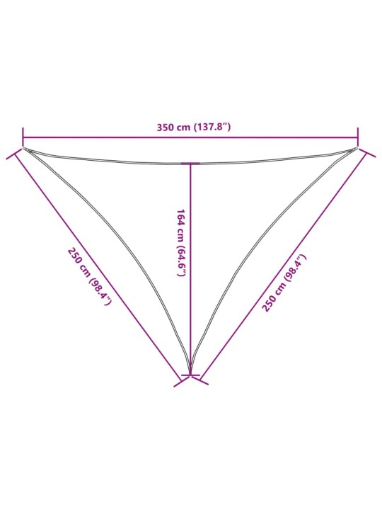 Stínicí plachta oxford trojúhelník 2,5 x 2,5 x 3,5 m oranžová