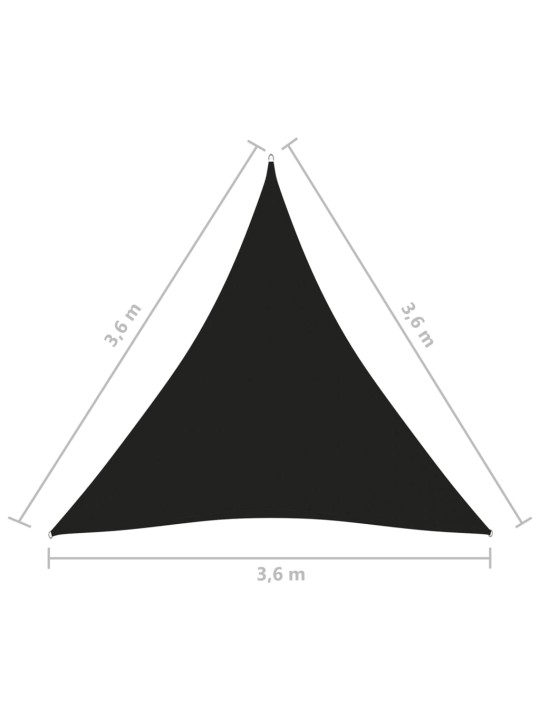 Stínící plachta oxfordská látka trojúhelník 3,6x3,6x3,6 m černá