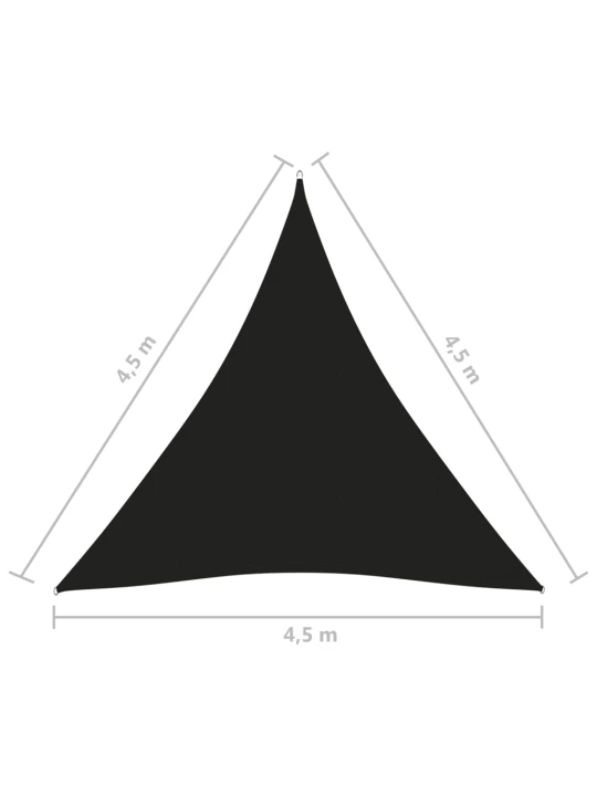 Stínící plachta oxford trojúhelníková 4,5 x 4,5 x 4,5 m černá