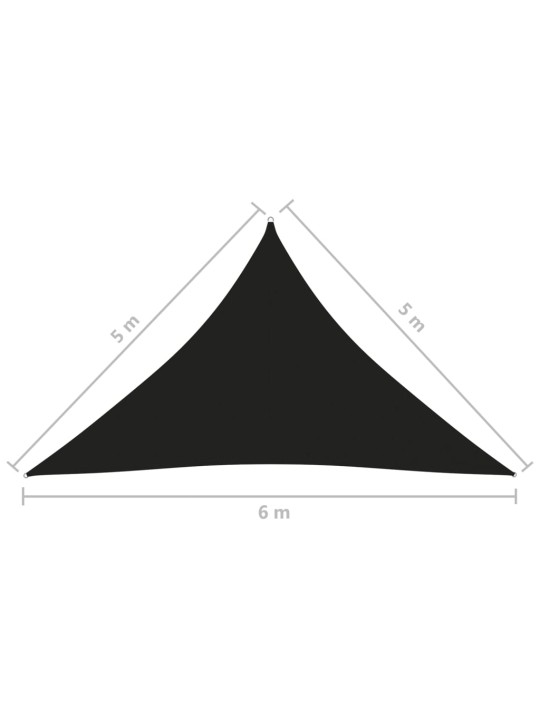 Stínící plachta oxfordská látka trojúhelníková 5x5x6 m černá