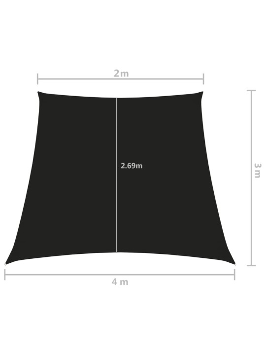 Stínicí plachta oxfordská látka lichoběžník 2/4 x 3 m černá