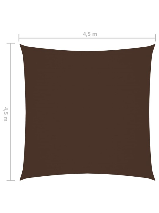 Stínící plachta oxfordská látka čtvercová 4,5 x 4,5 m hnědá