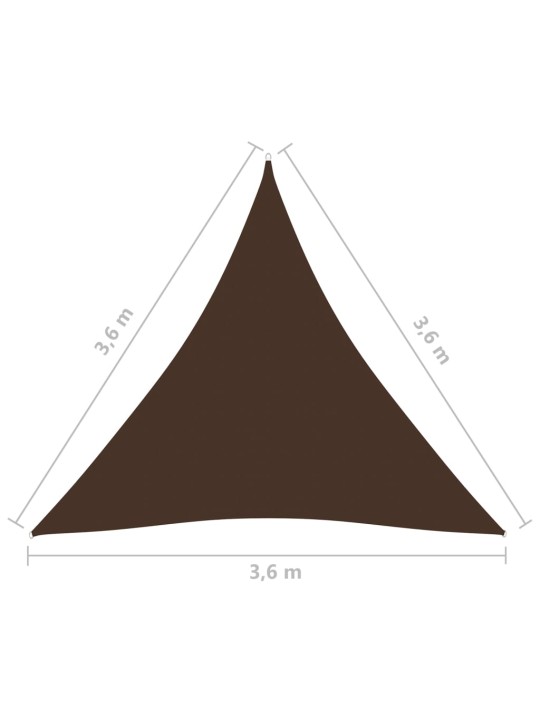 Stínící plachta oxfordská látka trojúhelník 3,6x3,6x3,6 m hnědá