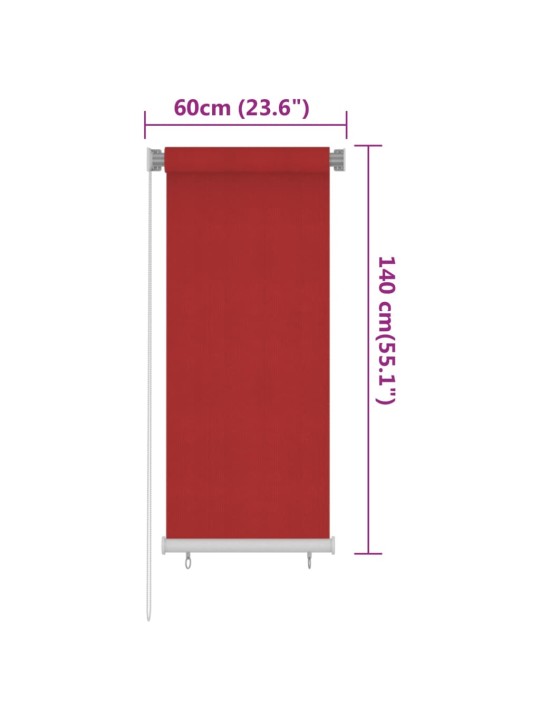 Venkovní roleta 60 x 140 cm červená HDPE