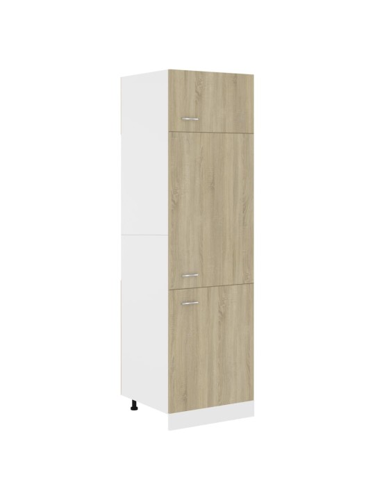 Skříň pro vestavnou lednici dub sonoma 60x57x207 cm kompozit