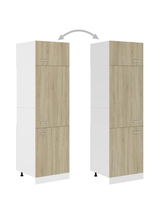 Skříň pro vestavnou lednici dub sonoma 60x57x207 cm kompozit