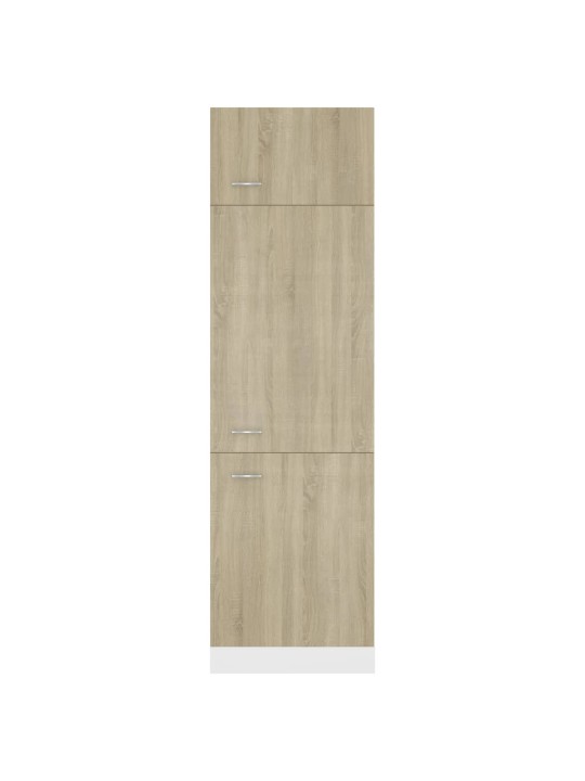 Skříň pro vestavnou lednici dub sonoma 60x57x207 cm kompozit