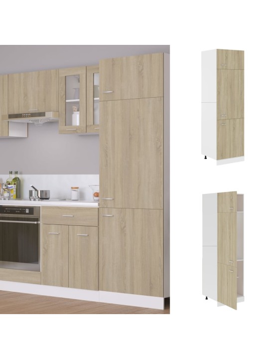 Skříň pro vestavnou lednici dub sonoma 60x57x207 cm kompozit