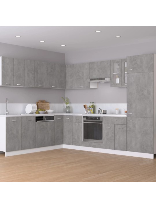Skříň pro vestavnou lednici betonově šedá 60x57x207 kompozit