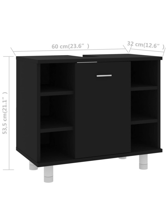 Koupelnová skříňka černá 60 x 32 x 53,5 cm kompozitní dřevo