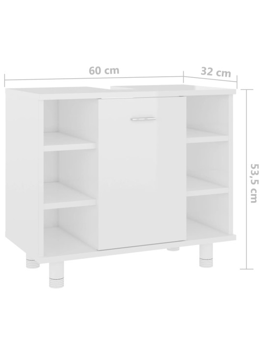 Koupelnová skříňka bílá lesklá 60x32x53,5 cm kompozitní dřevo