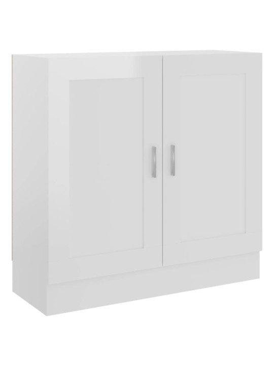 Knihovna bílá s vysokým leskem 82,5x30,5x80 cm kompozitní dřevo
