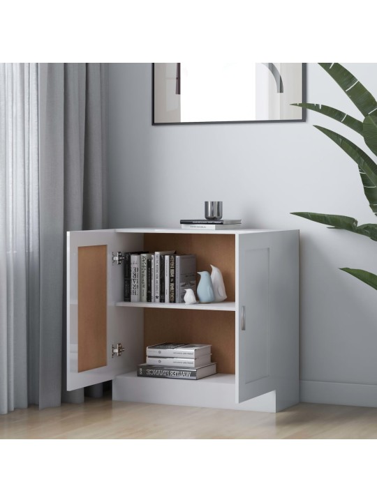 Knihovna bílá s vysokým leskem 82,5x30,5x80 cm kompozitní dřevo