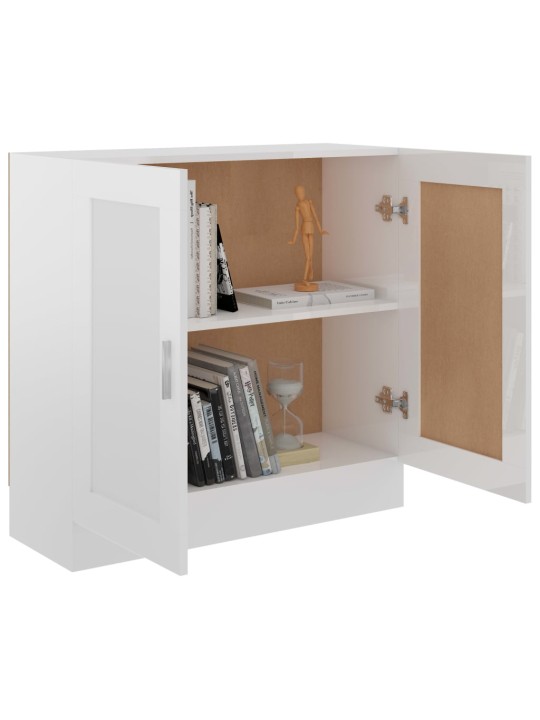 Knihovna bílá s vysokým leskem 82,5x30,5x80 cm kompozitní dřevo