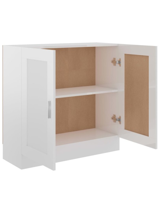 Knihovna bílá s vysokým leskem 82,5x30,5x80 cm kompozitní dřevo