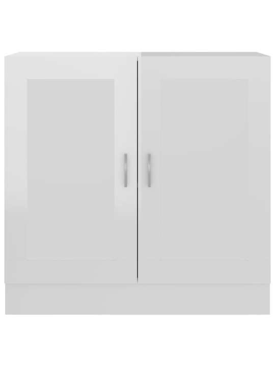 Knihovna bílá s vysokým leskem 82,5x30,5x80 cm kompozitní dřevo