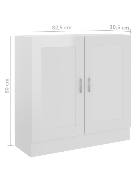 Knihovna bílá s vysokým leskem 82,5x30,5x80 cm kompozitní dřevo