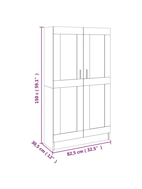 Knihovna dub sonoma 82,5 x 30,5 x 150 cm kompozitní dřevo
