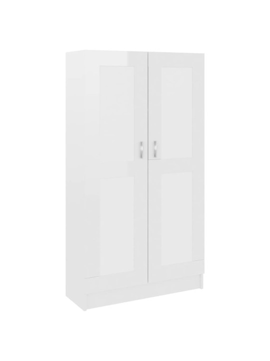 Knihovna bílá vysoký lesk 82,5 x 30,5 x 150 cm kompozitní dřevo