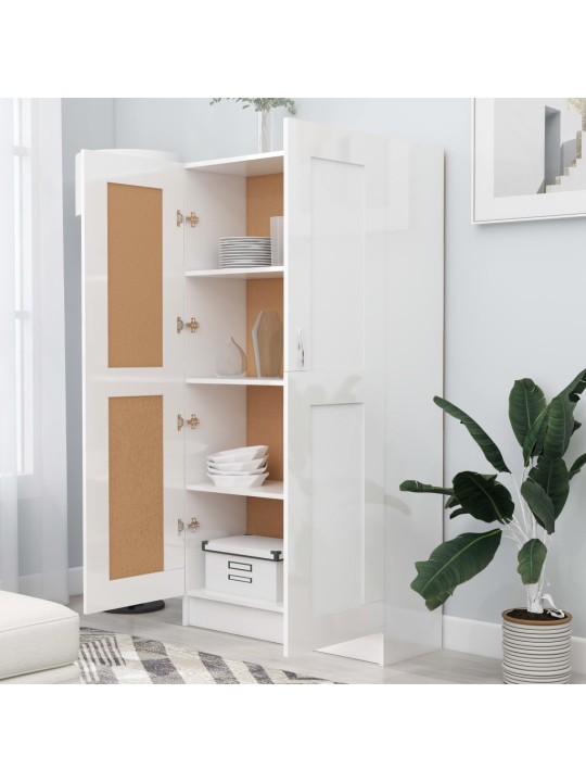 Knihovna bílá vysoký lesk 82,5 x 30,5 x 150 cm kompozitní dřevo