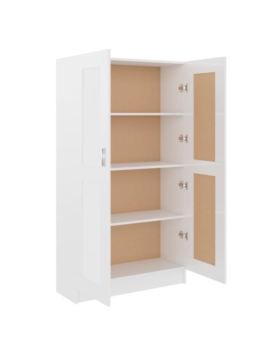 Knihovna bílá vysoký lesk 82,5 x 30,5 x 150 cm kompozitní dřevo