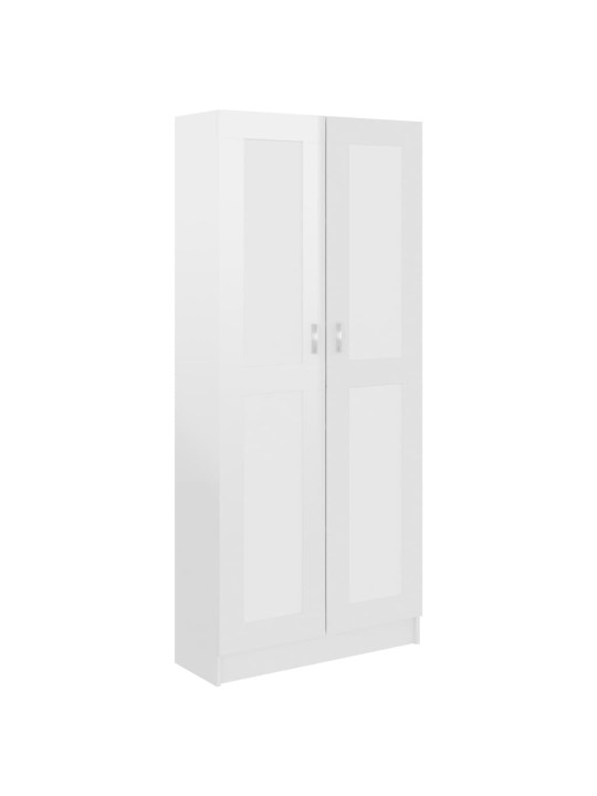 Knihovna bílá vysoký lesk 82,5x30,5x185,5 cm kompozitní dřevo