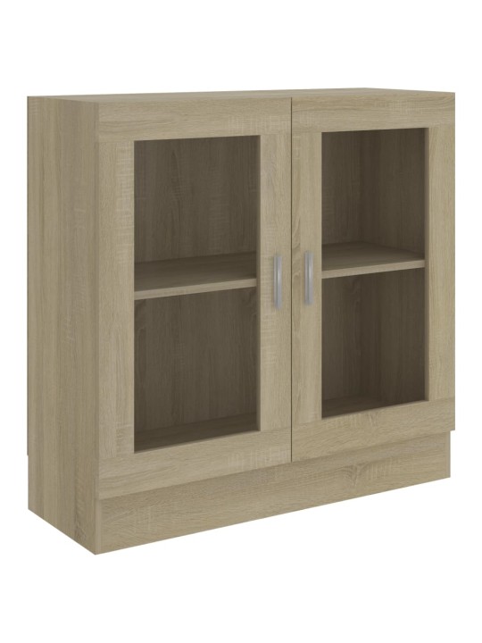 Prosklená skříň dub sonoma 82,5 x 30,5 x 80 cm kompozitní dřevo