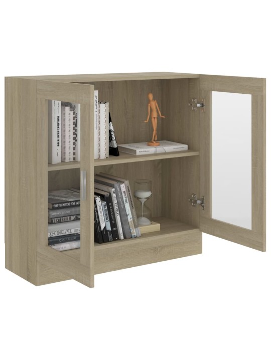 Prosklená skříň dub sonoma 82,5 x 30,5 x 80 cm kompozitní dřevo