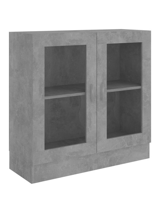 Prosklená skříň betonově šedá 82,5x30,5x80 cm kompozitní dřevo