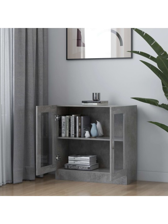 Prosklená skříň betonově šedá 82,5x30,5x80 cm kompozitní dřevo