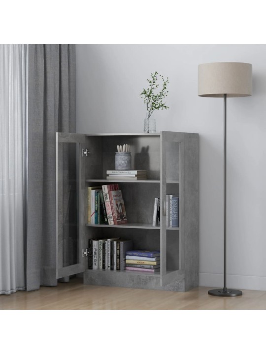 Prosklená skříň betonově šedá 82,5x30,5x115 cm kompozitní dřevo