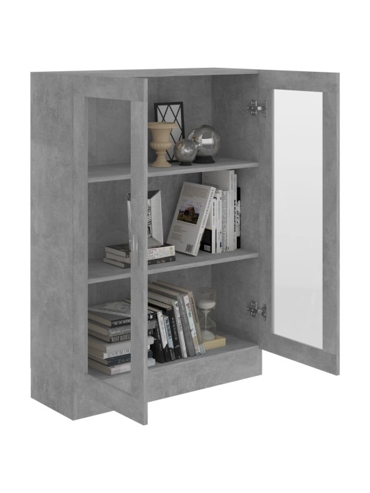 Prosklená skříň betonově šedá 82,5x30,5x115 cm kompozitní dřevo