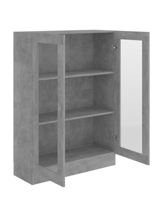 Prosklená skříň betonově šedá 82,5x30,5x115 cm kompozitní dřevo