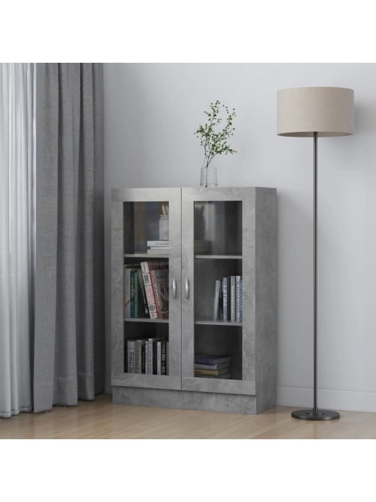 Prosklená skříň betonově šedá 82,5x30,5x115 cm kompozitní dřevo