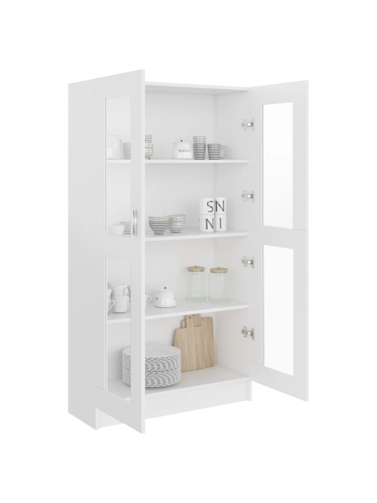 Prosklená skříň bílá 82,5 x 30,5 x 150 cm kompozitní dřevo