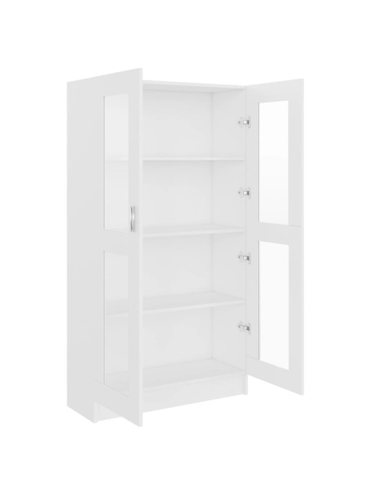 Prosklená skříň bílá 82,5 x 30,5 x 150 cm kompozitní dřevo