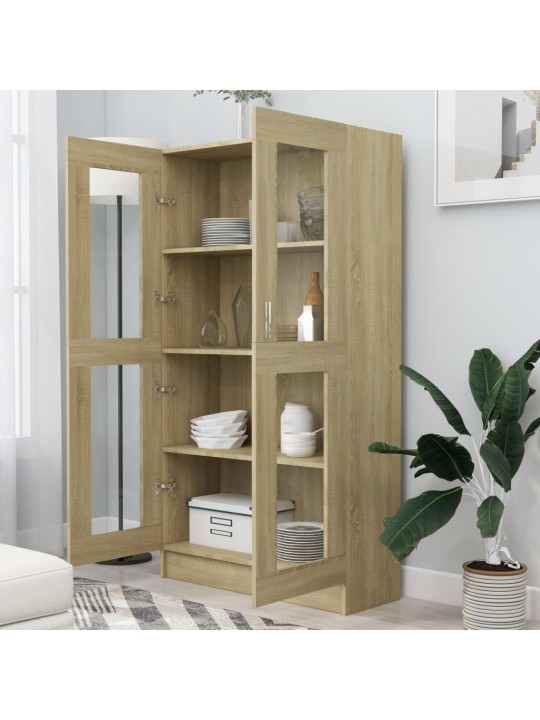 Prosklená skříň dub sonoma 82,5x30,5x150 cm kompozitní dřevo