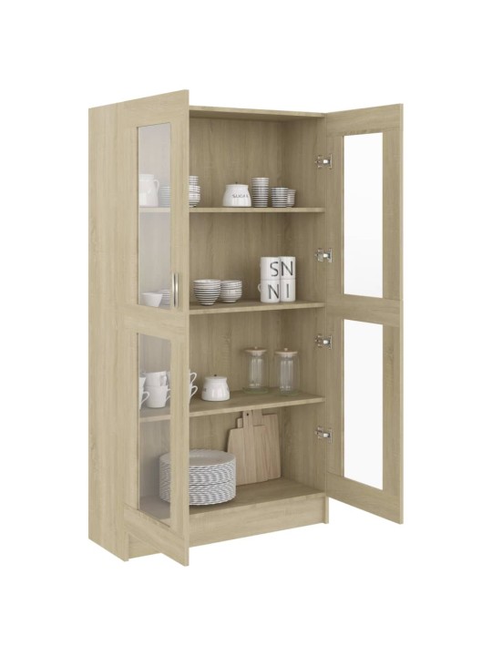 Prosklená skříň dub sonoma 82,5x30,5x150 cm kompozitní dřevo