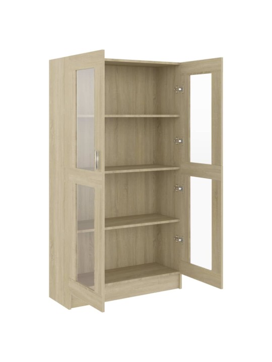 Prosklená skříň dub sonoma 82,5x30,5x150 cm kompozitní dřevo