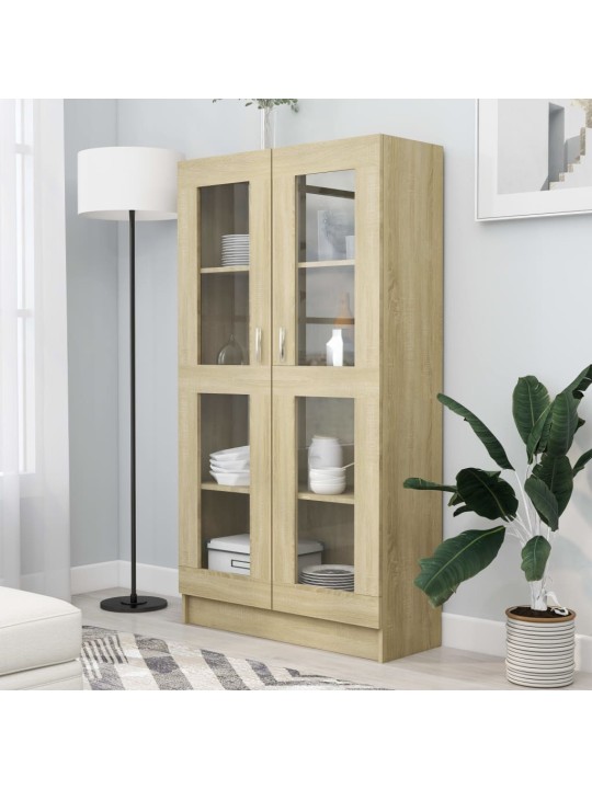 Prosklená skříň dub sonoma 82,5x30,5x150 cm kompozitní dřevo