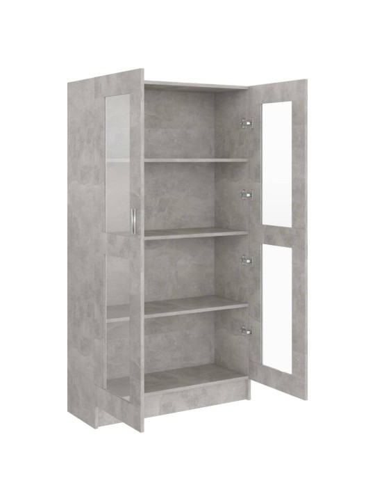 Prosklená skříň betonová šedá 82,5x30,5x150 cm kompozitní dřevo