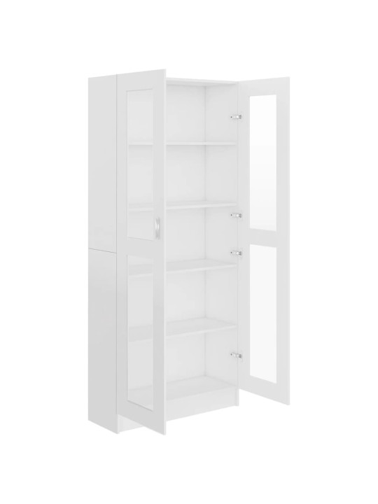Prosklená skříň bílá 82,5 x 30,5 x 185,5 cm kompozitní dřevo